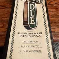 Menu  at Pizzeria Due in Chicago