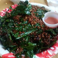 Kale & Quinoa Salad w/ Cherries, Pecans & Raspberry Vinaigrette. A Tasty Way to Get Yours Greens!   at Sweet Peaces in Flint