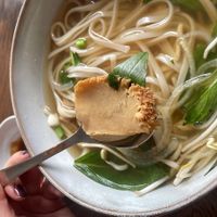 The pho had different mushrooms, among them the lions mane mushroom!!   at Tabaha Maya in Svendborg