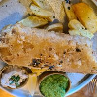 Tofish and chips at Ffarm Hall in Abergele