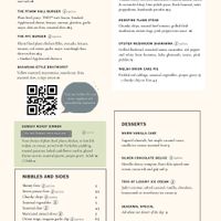 Menu as of July 2026 at Ffarm Hall in Abergele