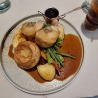 Roast with lovely Yorkshire pudding at Ffarm Hall in Abergele