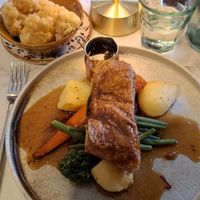 Mushroom Wellington with cauliflower cheese at Ffarm Hall in Abergele