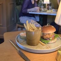 Chicken style Burger at Ffarm Hall in Abergele