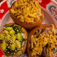 Vegan Inari: Mushroom, corn cheese and green garden. at KOMŌ in Munich
