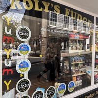 The shop front   at Roly’s Fudge Pantry in Totnes