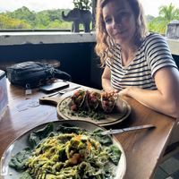 Zucchini pasta with  Pesto at Varuna Plant-Based Food & Juice Bar in Puntarenas