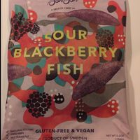 Bonbon sour blackberry fish (From Sweden) at Passport Sweets in St Augustine