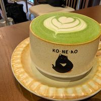 Matcha oat latte at KONEKO VEGAN COFFEE in Taipei