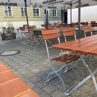 Tables outside  at Salverbräu in Pfaffenhofen An Der Ilm