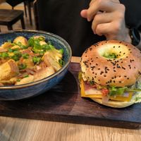 Loaded fries and beyond burger at Tabi Loo Ixelles in Brussels