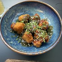 Califlower bites with amazing BBQ sauce  at Tabi Loo Ixelles in Brussels