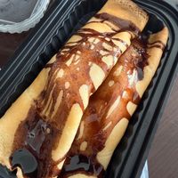 Crepe with chocolate sauce and mango inside  at Coóng Coffee and Music in Lao Cai