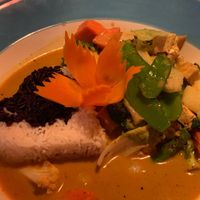 Yellow curry with tofu and vegetables  at Ruan Thai Hut in Hilton Head Island