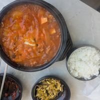Kimchi stew at My Little Veggie Pub in Seogwipo