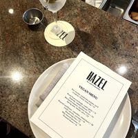 Menu + martini   at Hazel in Melbourne