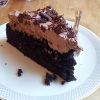 Chocolate cake at Black Veg in Bonn