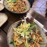Pad Thai (top left) and Yaki Udon with tofu without eggs  at Com Ba Mien Bad Kreuznach in Bad Kreuznach