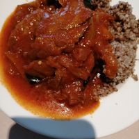 Ratatouille with Seitan and Buckwheat at Vega City in Budapest