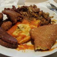 Cheese, tempeh, gyros, raviolli and other deliciousness! at Vega City in Budapest