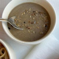 mushroom soup at Vega City in Budapest