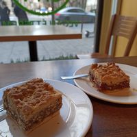 Apple and cherry pie at Vega City in Budapest