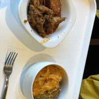 Gyros meat tasted like french snails according to my boyfriend, if that helps, never tried them at Vega City in Budapest