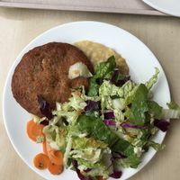 Daily menu, pretty random mix of stuff. But very cheap and very filling. at Vega City in Budapest