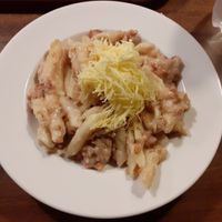 Cheesy pasta at Vega City in Budapest