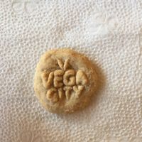 tiny biscuit that came with my cappuccino at Vega City in Budapest
