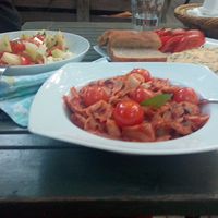 Pasta with tomatoes at CUIB in Iasi