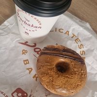 Oat milk latte & cronut at Barbakan Wilmslow in Wilmslow