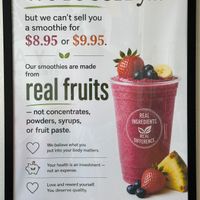 Real fruits statement at Acai Raya in San Francisco