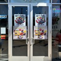 Outside front entrance with address number at Acai Raya in San Francisco