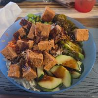 Beach bowl with crispy tofu at Salty Brews Cafe in North Myrtle Beach