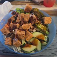 Beach bowl with crispy tofu at Salty Brews Cafe in North Myrtle Beach