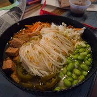 Ramen with crispy tofu at Salty Brews Cafe in North Myrtle Beach