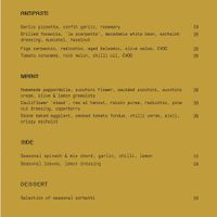 Full vegan menu  at Gowings in Sydney