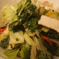 Tofu stir fry with noodles at Pho Kapa'a in Kapaa