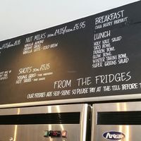 Menu board at Juicebaby in South West London