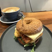 Vegan bagel  at Flourish Bakery in Revelstoke