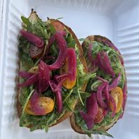 Avocado toast $24. Order w/o feta   at Off the Hook in Kapolei