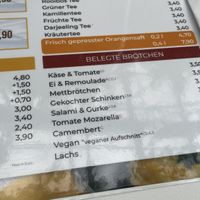 Ausschnitt aus der Speisekarte, Brötchen mit veganem Aufschnitt   at Bambusgarten Hamburg in Hamburg