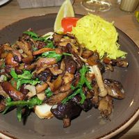 toast with wild mushrooms (15€) at Mykene in Leuven