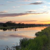Sonnenuntergang am Finowkanal at Triangel Camping in Niederfinow
