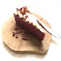 Red velvet cheezecake  at Tanya's Cafe in South West London