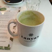 Weird green tea but super healthy I am sure at Tanya's Cafe in South West London