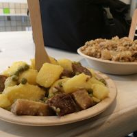 Seitan, potato and peas.
Rice, fennel and olives at 'O Grin in Naples