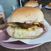 Vegan hamburger  at 'O Grin in Naples
