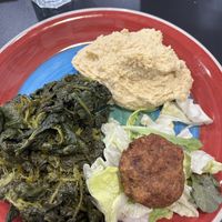 Hummus, friarielli e polpette  at 'O Grin in Naples